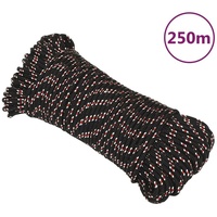 VidaXL Bootsseil Schwarz 4 mm 250 m Polypropylen