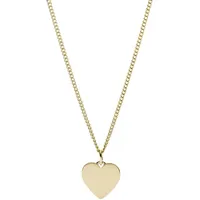 Fossil Halskette Heart Gold Edelstahl