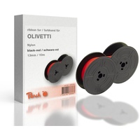 Peach Farbband ersetzt Olivetti, schwarz/rot, Nylon, 13mm/10m, Ribbon Gr1