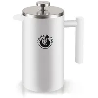 Coffee Fox French Press Kaffeekanne aus doppelwandigem Edelstahl Schwarze