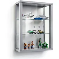 K-Möbel Hängevitrine, Silber, Glas, 2 Fächer, Rechteckig, 60x80x25 cm,