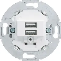 Berker USB Ladesteckdose 230V 2fach, 3.0A Tragring rund pw