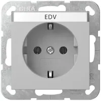 Gira 4457015 Schutzkontakt-Steckdose mit Beschriftungsfeld, System 55, grau matt
