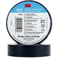 3M Temflex 165 Isolierband, 25mmx25m, schwarz (7100184820) (100 Stk.)