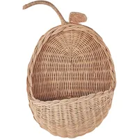 Beliani Wandobjekt Apfel MAKONDE Rattan 40 cm Naturfarben