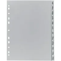 Exacompta Ordnerregister Vollformat Jan.-Dez. grau 12-teilig, 1 Satz