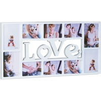 Relaxdays 10 Collage-Bilderrahmen LOVE weiß 72,0 x 36,5 cm