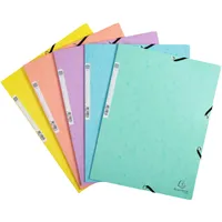 Exacompta 50x Sammelmappe +Gummizug Karton Serie Aquarel sortiert 55560E