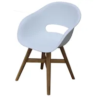INKOSPOR Inko Gartensessel Doro Akazie/Kunststoff weiß 61x53x86 cm