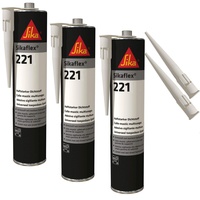 Sika Sikaflex-221 witterungsbeständiger Haftstarker Dichtstoff, 300ml, Hellgrau, 3 Set