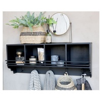 Chic Antique Wandregal 4 Fächer 5 Haken, 80 x