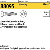 Hörger & Geßler LinsenSenkkopf-Spanplattenschraube 3,5x20 Messing blank PZ