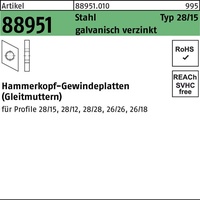Industrial Quality Supplies Hammerkopf Gewindeplatte Typ 28/15, M 8