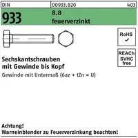 Industrial Quality Supplies DIN 933 Sechskantschraube VG M10x30 Stahl