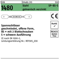 Neutrale Produktlinie DIN 1480-BS Spannschloss Stahl SP M 24