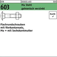 Industrial Quality Supplies DIN 603 Flachrundschraube M16x40 Stahl 4.6