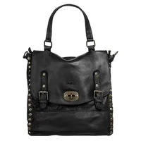 Forty° Cityrucksack echt Leder, Made in Italy, schwarz