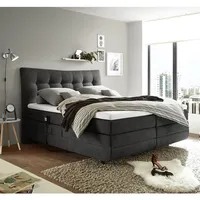Lomadox Boxspringbett Doppelbett elektrisch verstellbar in der Farbe graphit