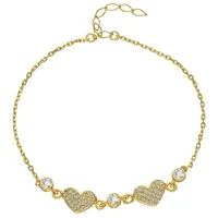 DKeniz Armband 925/- Sterling Silber Zirkonia 17,0+3,0cm Weiss Damen