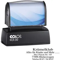 Colop Textstempel, individualisierbar EOS 30 selbstfärbend blau, schwarz, rot