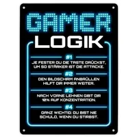 Speecheese Gamer Logik Metallschild XL in 21x28 cm in
