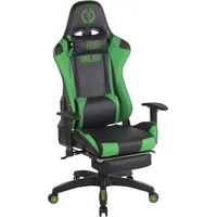 TPFLiving Racing Bürostuhl Turbine mit Fußablage Schwarz/Grün