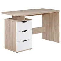Wohnling Schreibtisch sonoma-eiche rechteckig, C-Fuß-Gestell eiche 120,0 x 53,0