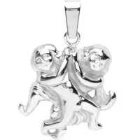 Ostsee-Schmuck Kettenanhänger - Tierkreiszeichen Zwillinge - Silber 925/000 Silber