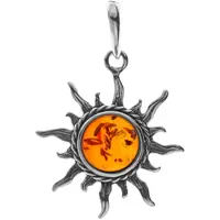 Ostsee-Schmuck Kettenanhänger - Sonne 26 mm - Silber 925/000