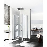 Kermi Diga Eckeinstiegshälfte Pendel-Falttür DI2CL12318VAK 123x185cm, silber hochglanz, ESG