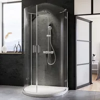 Breuer Panorama Halbrunddusche mit Drehtür 110 x 90 cm