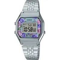 Casio LA680WA-2C Women's Vintage Floral Dial Alarm Chronograph Digital