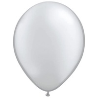 Folat Luftballons Silber Silberner Ballon Metallic 30cm-10 Stück,