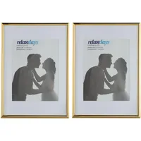 Relaxdays Bilderrahmen 2er Set Gold A4 2 St.