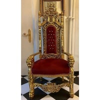 Casa Padrino Barock Thron Sessel mit edlem Samtstoff und