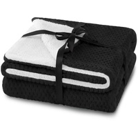AmeliaHome Kuscheldecke 70x150 cm zarte Steppung Sherpa Lammfelloptik Wohndecke