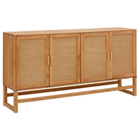 Home affaire Sideboard, Rattangeflecht auf den Türfronten, aus Massivholz,