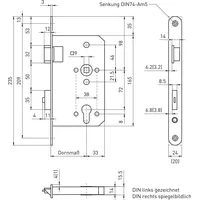 BMH BMH, Fluchttürschloss 6113 2-flg. Funktion E/EN 1125, links,