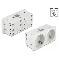 DeLock Easy 45 Schutzkontakt-Steckdose 45°-Anordnung 2-fach erweiterbar 45 x