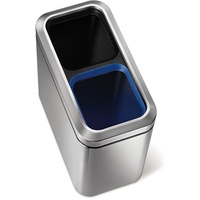 Simplehuman 20 Liter schmaler offener Recycler, gebürsteter Edelstahl
