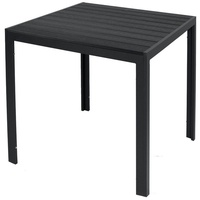 INDA-EXCLUSIV Non-Wood Gartentisch Aluminium anthrazit / schwarz 80x80cm