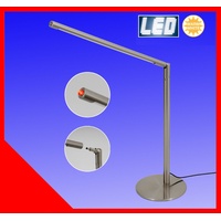 Trango 7489 LED Tischleuchte *STRAIGHT* Edelstahl-Optik Schreibtischlampe I Tischlampe