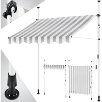 Kesser Klemmmarkise mit Handkurbel 150 cm grau/weiß