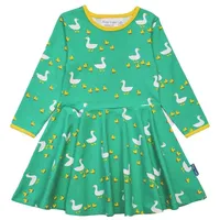 Toby Tiger Skater Kleid mit Enten Print in grün