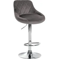 CLP Barhocker Lazio Samt grau/chrom