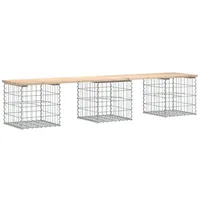 VidaXL Gartenbank aus Gabionen 203x44x42 cm Massivholz Kiefer