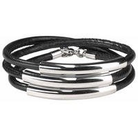 FIRETTI Wickelarmband »schwarzes Armband zum Wickeln mit Naht und