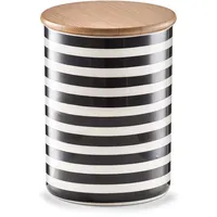 Zeller Present Stripes, schwarz/weiß, mit Bambusdeckel