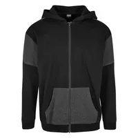 URBAN CLASSICS Oversized Patch Reißverschlusspullover Black / Charcoal S