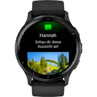 Garmin Venu 3 schwarz / schiefergrau mit Lederarmband